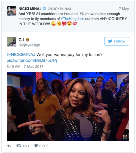 Screenshot from Nicki Minaj