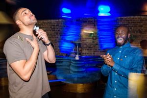 Marcus Bronzy and Ortis Deley at the Star Wars x Philips event.